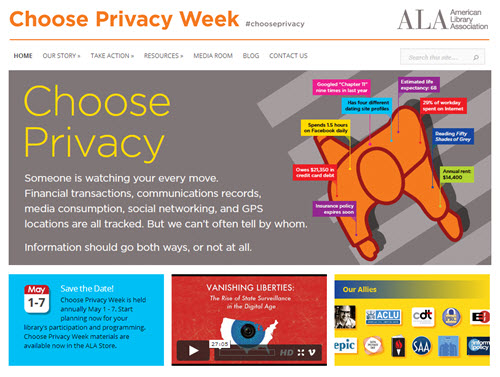 Image courtesy the American Library Association Choose Privacy campaign website