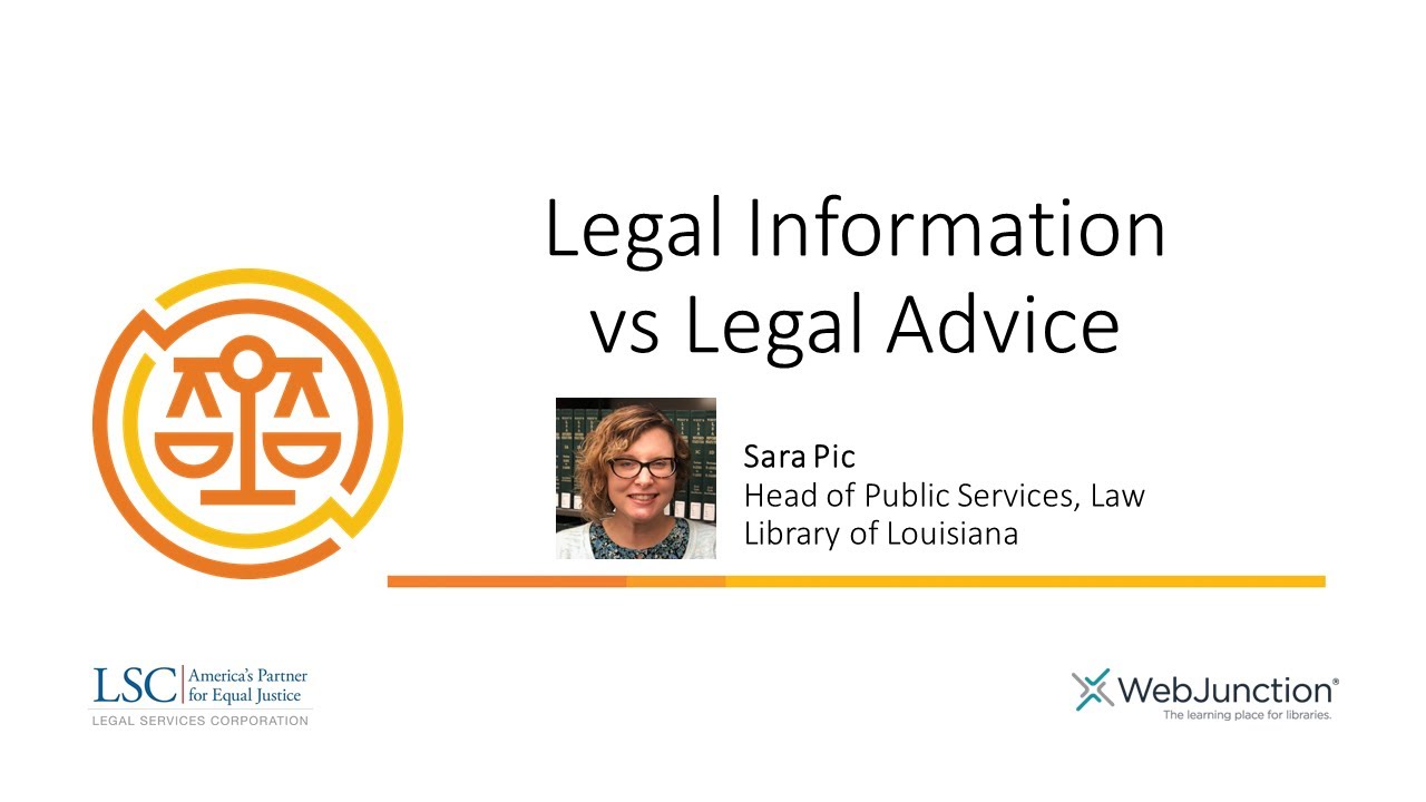 Legal Information Vs Legal Advice