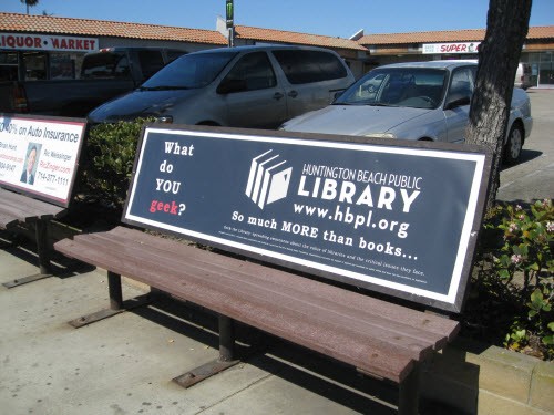 Bus stop advertising in Huntington Beach, California Bus stop advertising in Huntington Beach, California