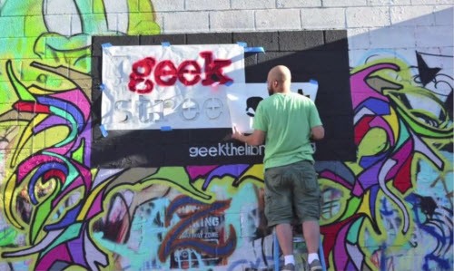 "I geek street art" Mural in Art Alley – Rapid City, Iowa "I geek street art" Mural in Art Alley – Rapid City, Iowa